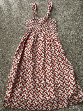 Burberry Junia Sundress with Smocked Bodice